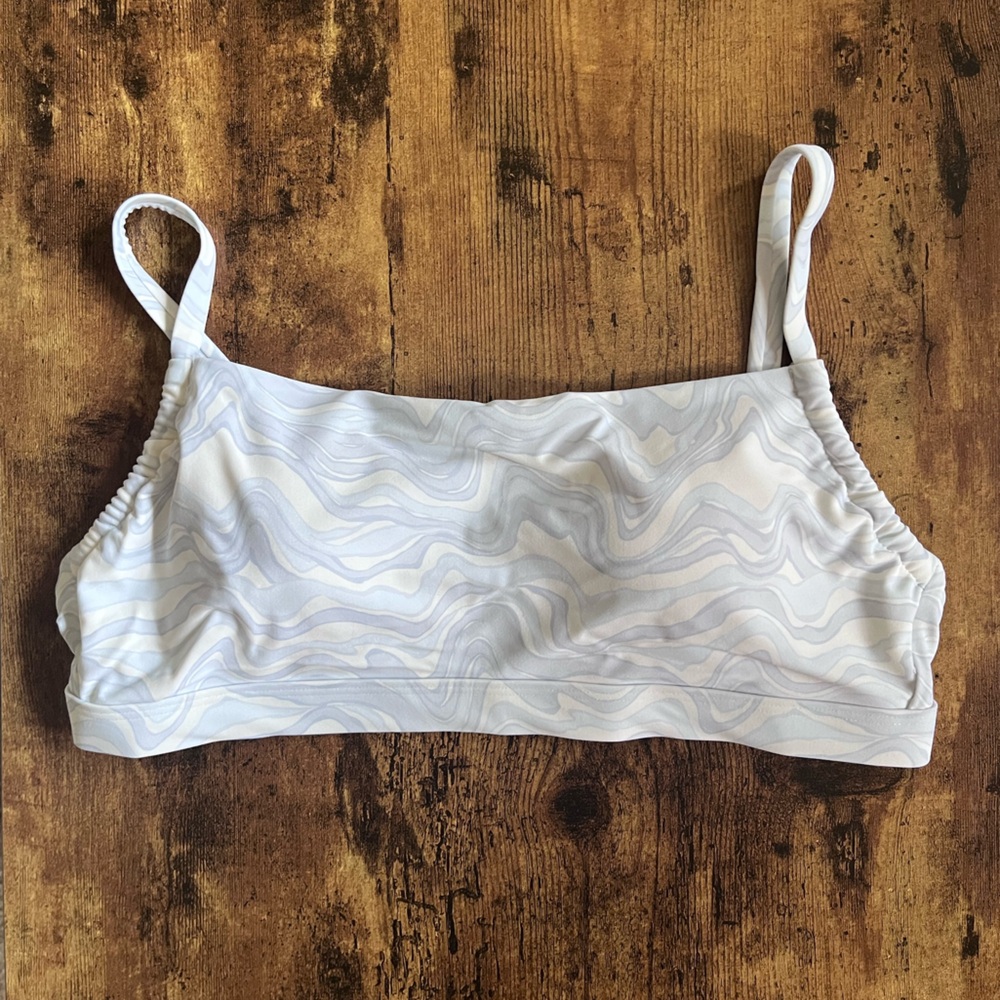 Abercrombie Curve Love Straight Neck Swim Top Small